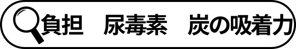 検索語句_尿毒素や負担と炭の吸着力の関係