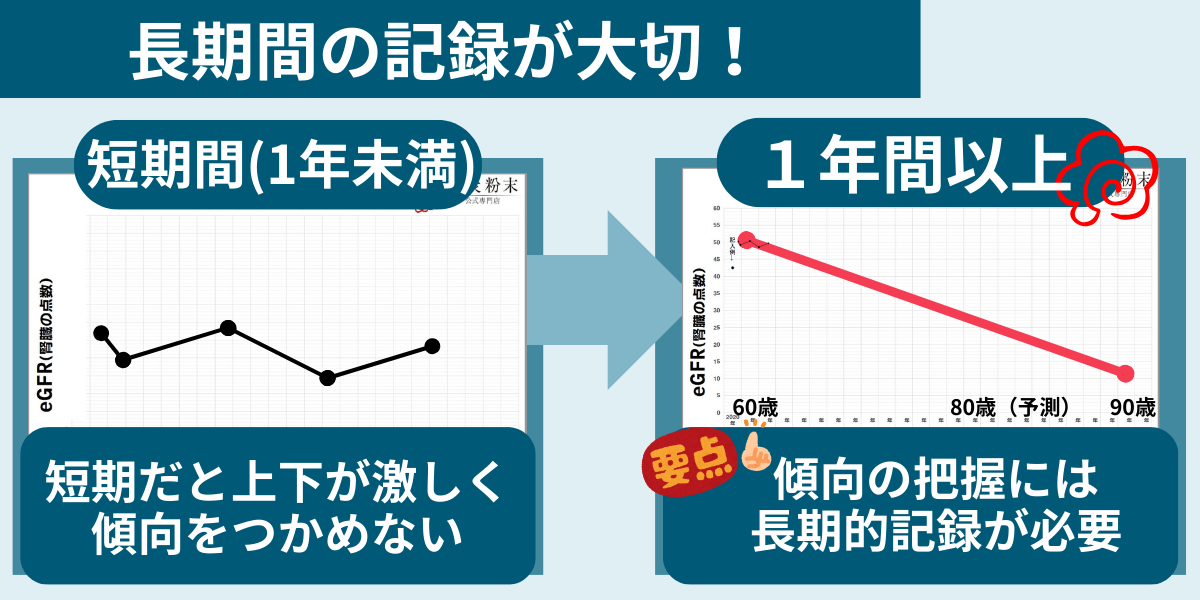 eGFRは長期間の記録が重要