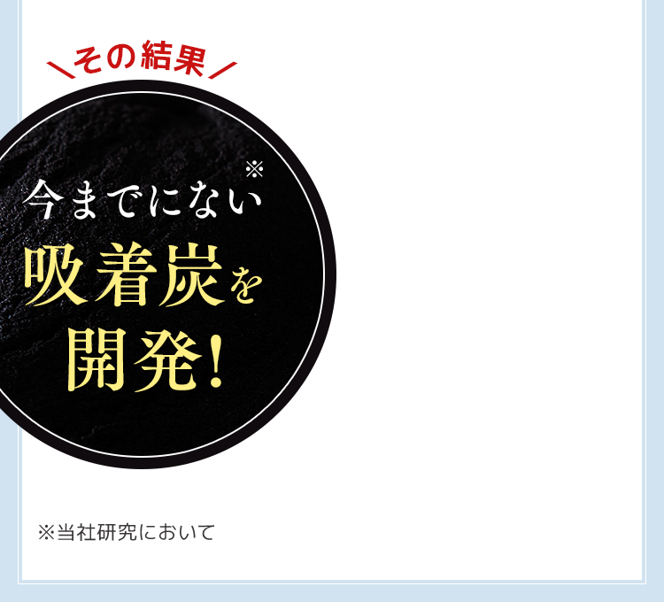 今までにない吸着炭を開発!